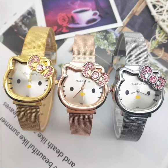 HELLO KITTY ROSE GOLD MESH STRAP WATCH - NEW! - Picture 14 of 16